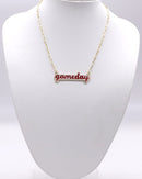 KN1048 Game Day Letter Pendant Necklace - MiMi Wholesale