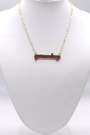 KN1048 Game Day Letter Pendant Necklace - MiMi Wholesale