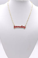 KN1048 Game Day Letter Pendant Necklace - MiMi Wholesale