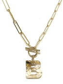 KN8165 Assorted 16 Piece Gold Acrylic Initial Toggle Chain Necklace Pack - MiMi Wholesale