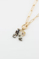 KN8166 Assorted 16 Piece Black Acrylic Initial Toggle Chain Necklace Pack - MiMi Wholesale