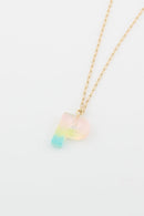 KN8192 Assorted 16 Piece Ombre Acrylic Initial Necklace Pack - MiMi Wholesale