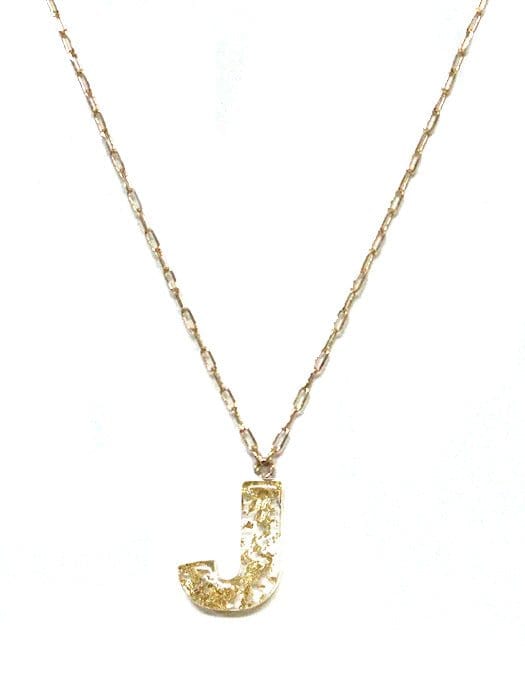 KN8193 Assorted 16 Piece Gold Acrylic Initial Necklace Pack - MiMi Wholesale