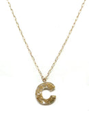 KN8193 Assorted 16 Piece Gold Acrylic Initial Necklace Pack - MiMi Wholesale