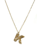 KN8193 Assorted 16 Piece Gold Acrylic Initial Necklace Pack - MiMi Wholesale