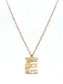 KN8193 Assorted 16 Piece Gold Acrylic Initial Necklace Pack - MiMi Wholesale