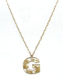 KN8193 Assorted 16 Piece Gold Acrylic Initial Necklace Pack - MiMi Wholesale