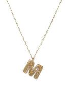 KN8193 Assorted 16 Piece Gold Acrylic Initial Necklace Pack - MiMi Wholesale