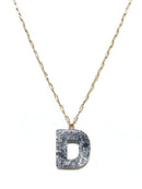 KN8194 Assorted 16 Piece Silver Acrylic Initial Necklace Pack - MiMi Wholesale