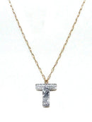 KN8194 Assorted 16 Piece Silver Acrylic Initial Necklace Pack - MiMi Wholesale