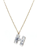 KN8194 Assorted 16 Piece Silver Acrylic Initial Necklace Pack - MiMi Wholesale