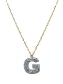 KN8194 Assorted 16 Piece Silver Acrylic Initial Necklace Pack - MiMi Wholesale