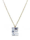 KN8194 Assorted 16 Piece Silver Acrylic Initial Necklace Pack - MiMi Wholesale