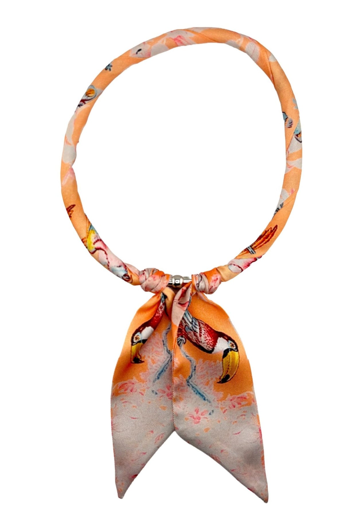 KNSS293 Tropical Print Scarf Necklace - MiMi Wholesale