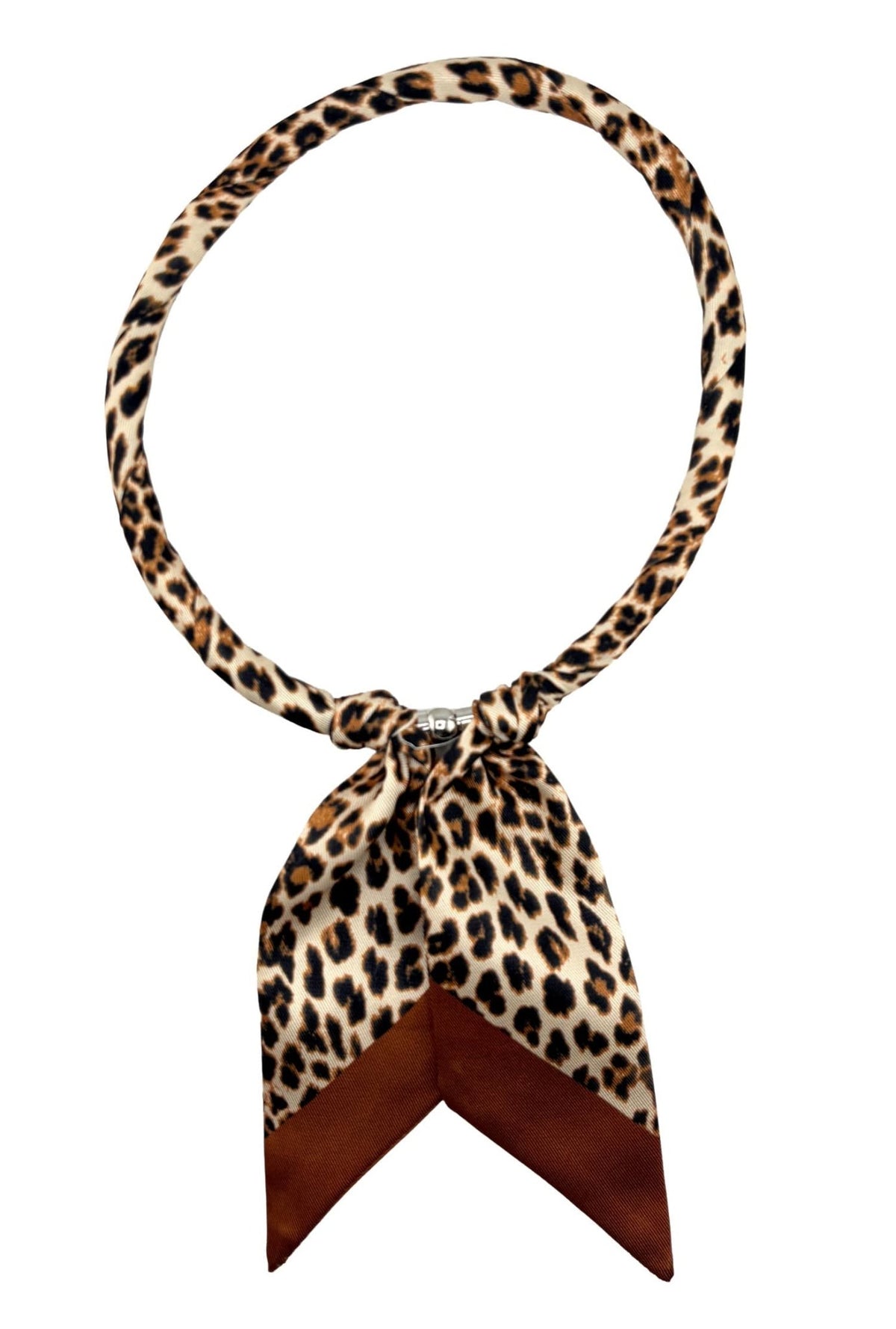 KNSS295 Leopard Print Scarf Necklace - MiMi Wholesale