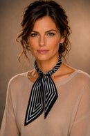 KNSS403 Stripe Print Scarf Necklace - MiMi Wholesale