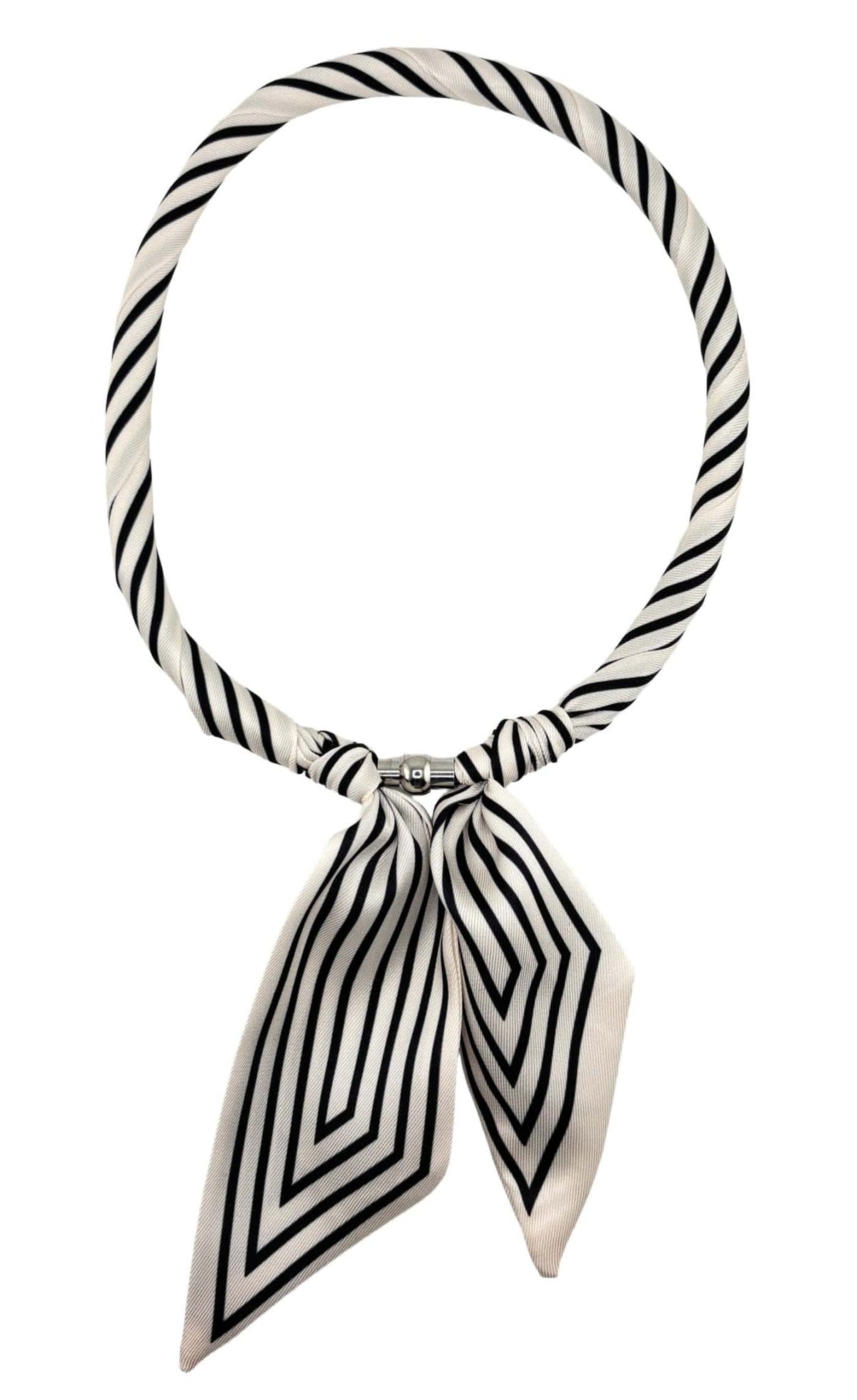 KNSS403 Stripe Print Scarf Necklace - MiMi Wholesale