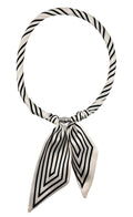 KNSS403 Stripe Print Scarf Necklace - MiMi Wholesale