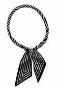 KNSS403 Stripe Print Scarf Necklace - MiMi Wholesale