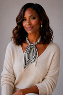 KNSS403 Stripe Print Scarf Necklace - MiMi Wholesale