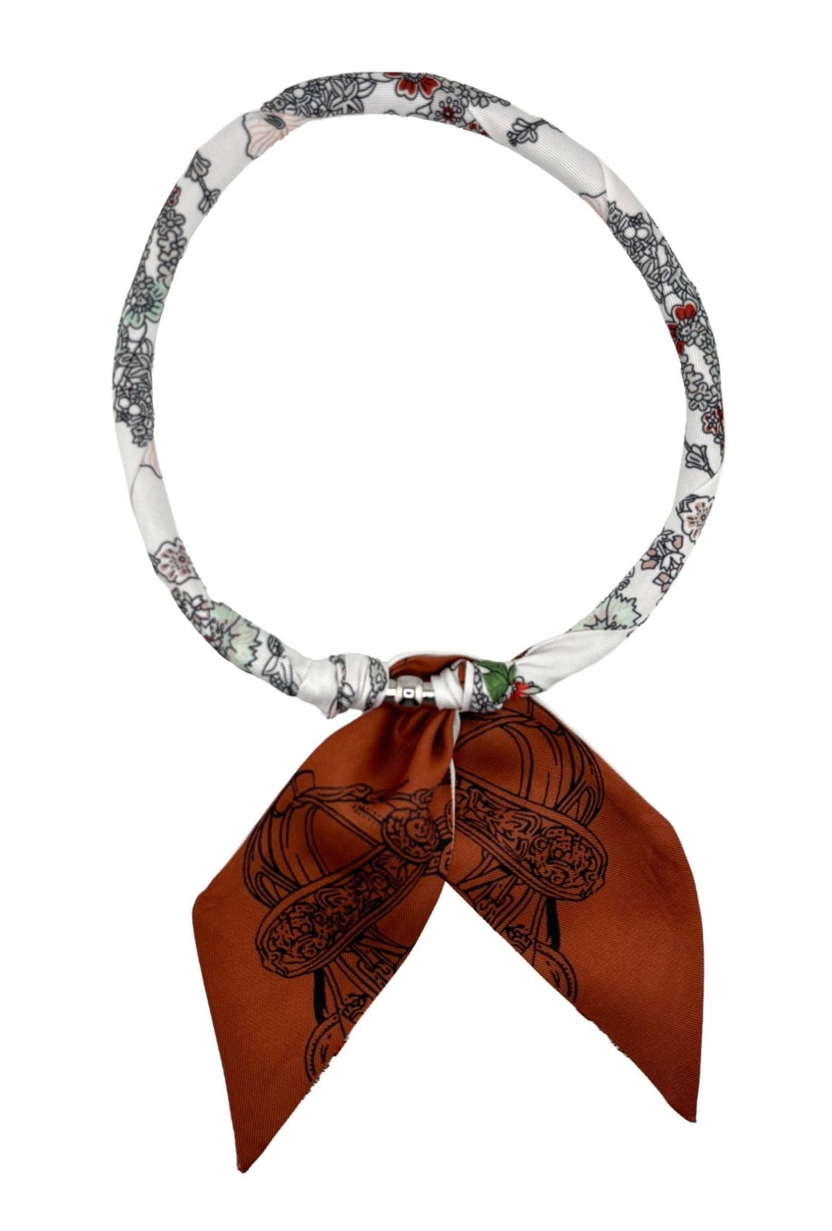 KNSS407 Floral Print Scarf Necklace - MiMi Wholesale