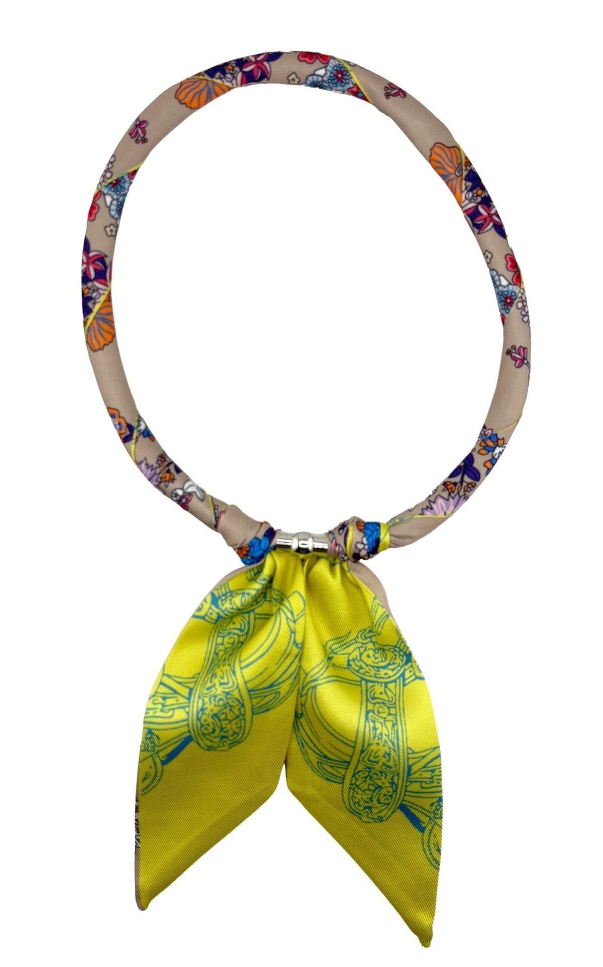 KNSS407 Floral Print Scarf Necklace - MiMi Wholesale