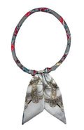 KNSS407 Floral Print Scarf Necklace - MiMi Wholesale