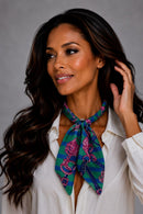 KNSS409 Equestrian Print Scarf Necklace - MiMi Wholesale