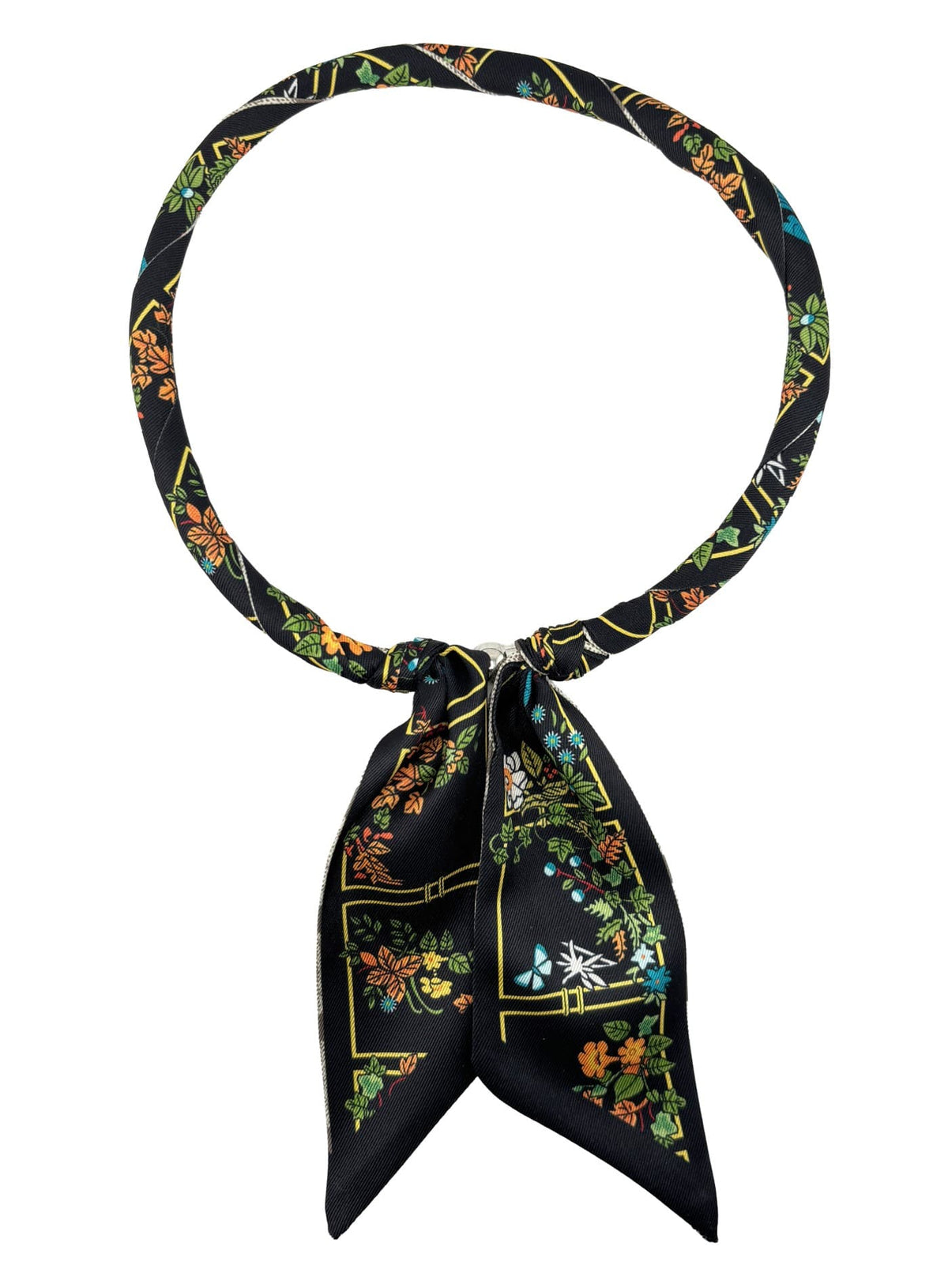KNSS413 Floral Print Scarf Necklace - MiMi Wholesale
