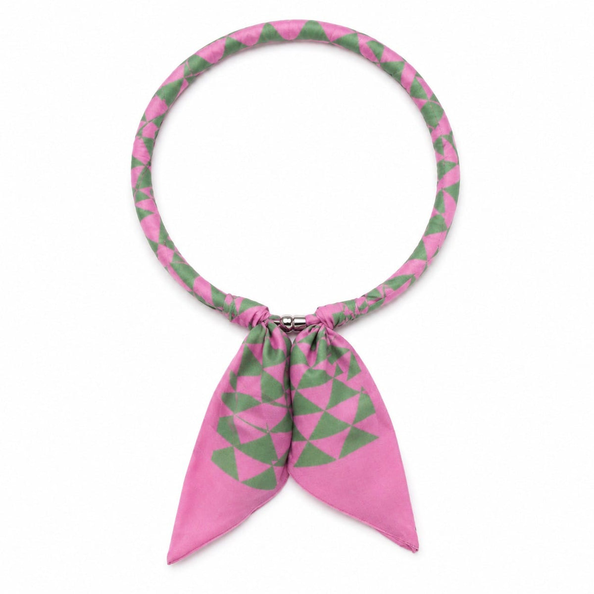 KNSS415 Geometric Print Scarf Necklace - MiMi Wholesale