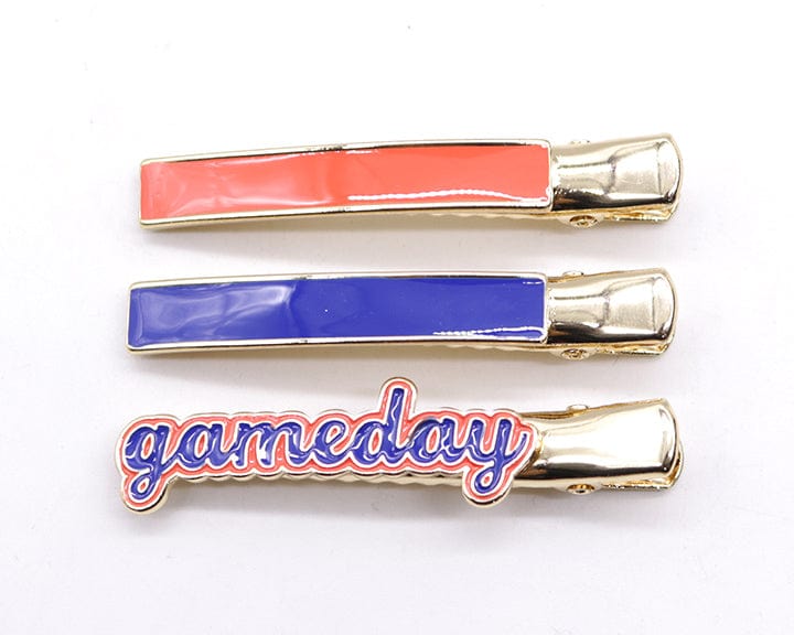 KPIN1004 Game Day Collegiate 3 Piece Hairclip Set - MiMi Wholesale
