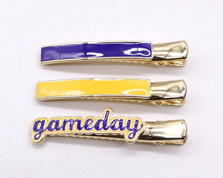 KPIN1004 Game Day Collegiate 3 Piece Hairclip Set - MiMi Wholesale