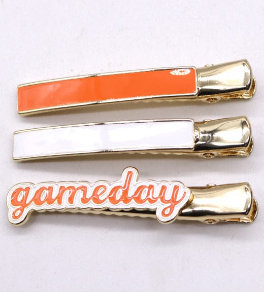 KPIN1004 Game Day Collegiate 3 Piece Hairclip Set - MiMi Wholesale