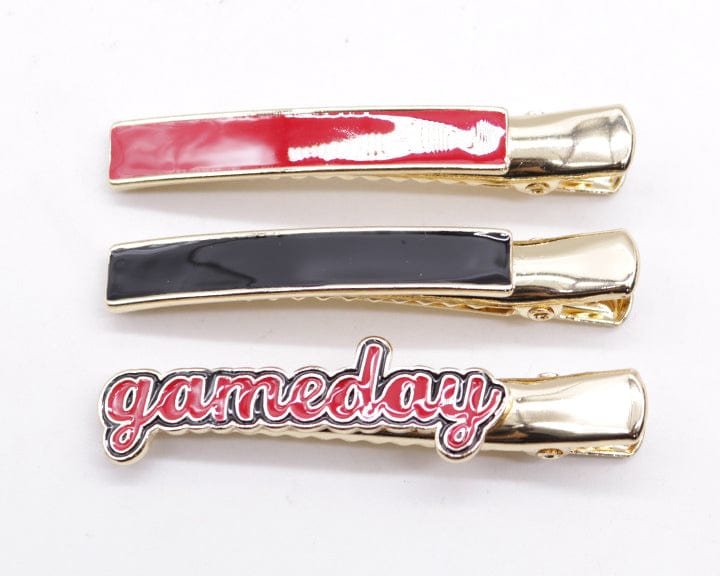 KPIN1004 Game Day Collegiate 3 Piece Hairclip Set - MiMi Wholesale