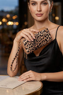 LE0012 Gia Leopard Print Double Zip-Around Wallet Wristlet - MiMi Wholesale
