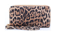 LE0012 Gia Leopard Print Double Zip-Around Wallet Wristlet - MiMi Wholesale
