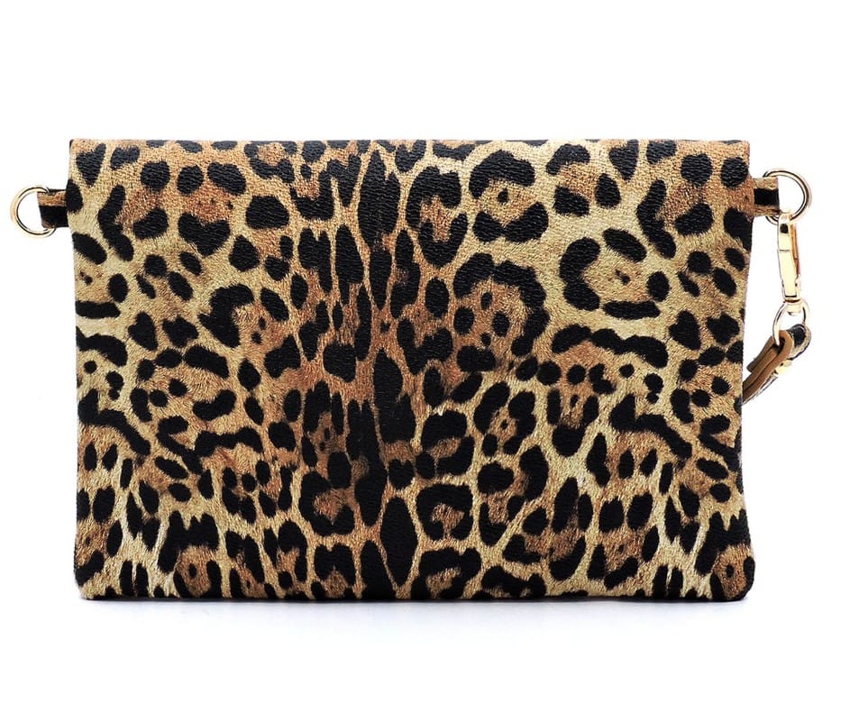 LE023 Sienna Leopard Print Envelope Crossbody Bag - MiMi Wholesale