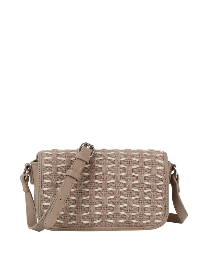 LE0345 Rose Honeycomb Woven Crossbody Bag - MiMi Wholesale