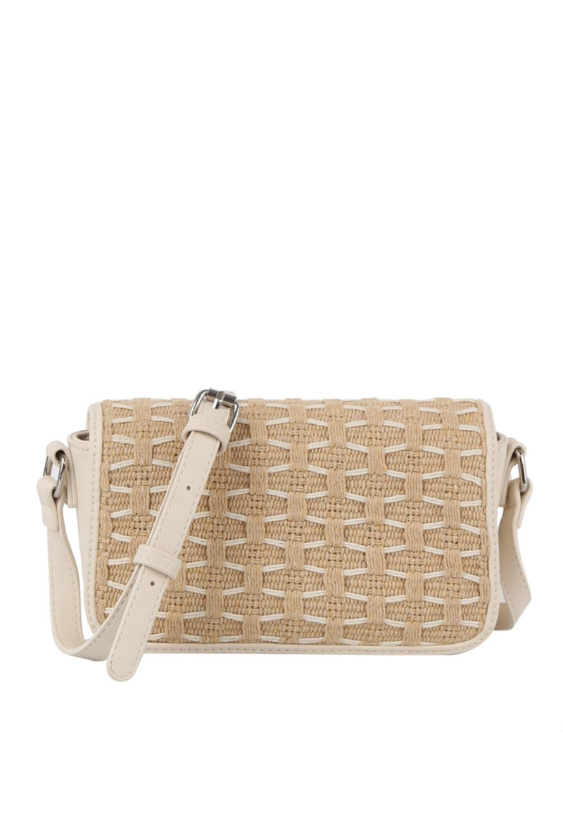 LE0345 Rose Honeycomb Woven Crossbody Bag - MiMi Wholesale