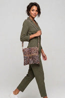 LE062 Tessa Leopard Print Tassel Crossbody Bag - MiMi Wholesale