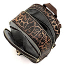LE1062W Lola Leopard Print Backpack & Wallet Set - MiMi Wholesale