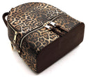 LE1062W Lola Leopard Print Backpack & Wallet Set - MiMi Wholesale