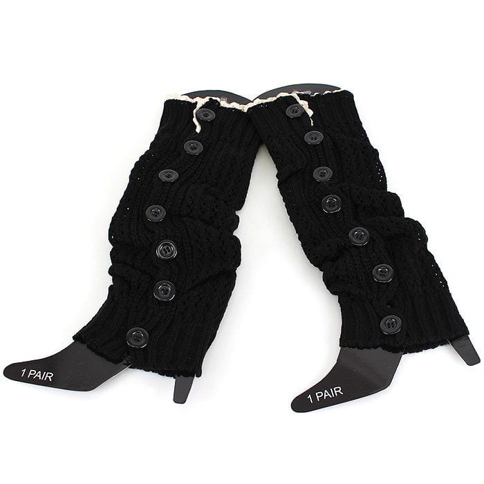 LG8111 Fashion Crochet Button Down Long Boot Cuffs/Leg Warmers - MiMi Wholesale