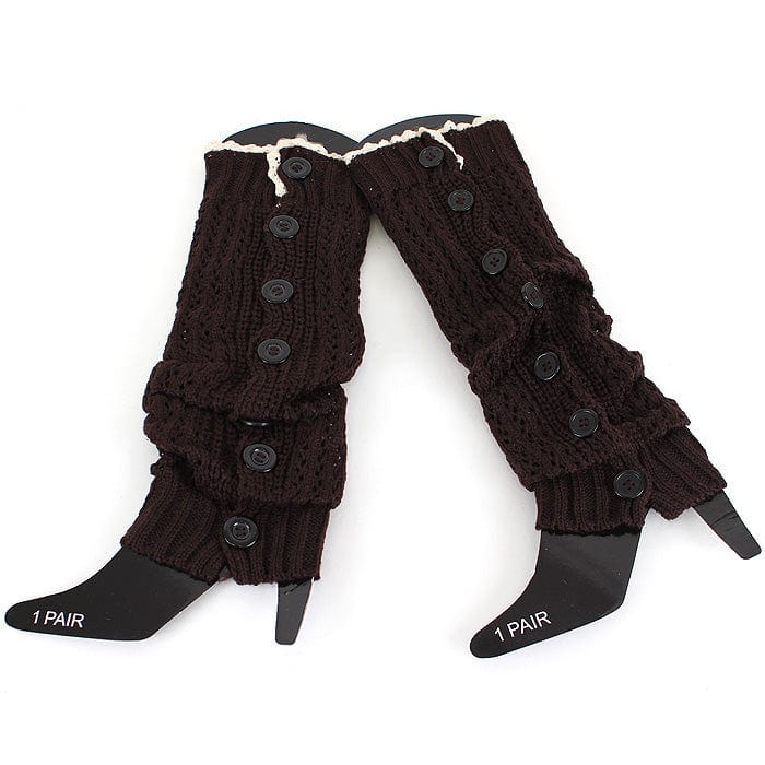 LG8111 Fashion Crochet Button Down Long Boot Cuffs/Leg Warmers - MiMi Wholesale