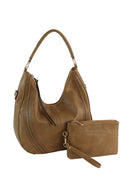 LMD036 Laser Cut Detail 2 in 1 Hobo Bag/Wristlet Set - MiMi Wholesale