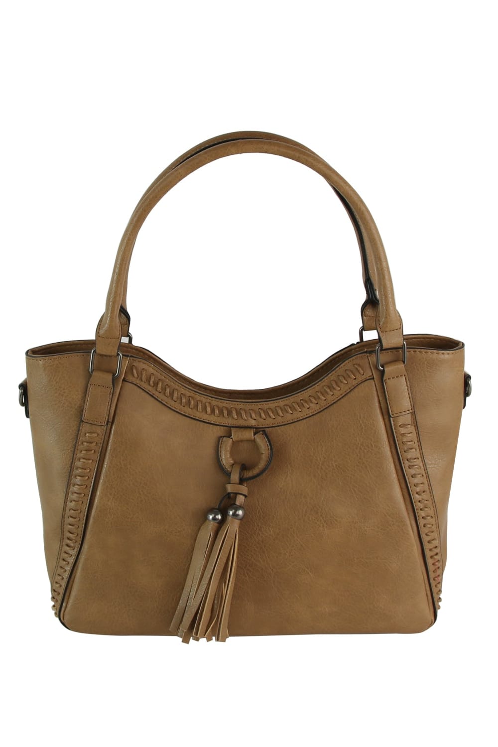 LMD039 Tracy Tassel Stitch Satchel - MiMi Wholesale
