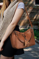 LMD039 Tracy Tassel Stitch Satchel - MiMi Wholesale