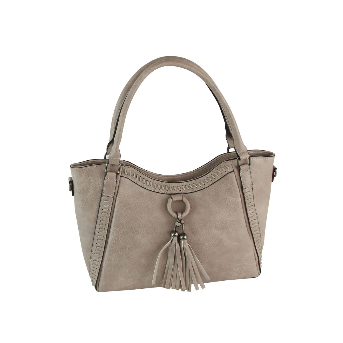 LMD039 Tracy Tassel Stitch Satchel - MiMi Wholesale