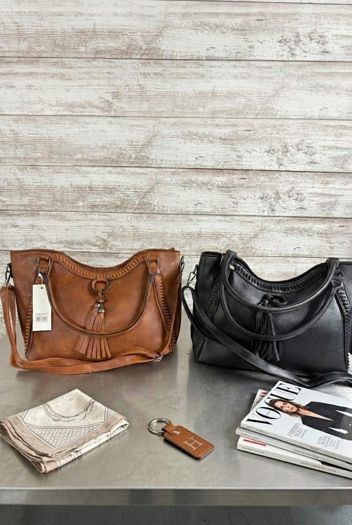 LMD039 Tracy Tassel Stitch Satchel - MiMi Wholesale