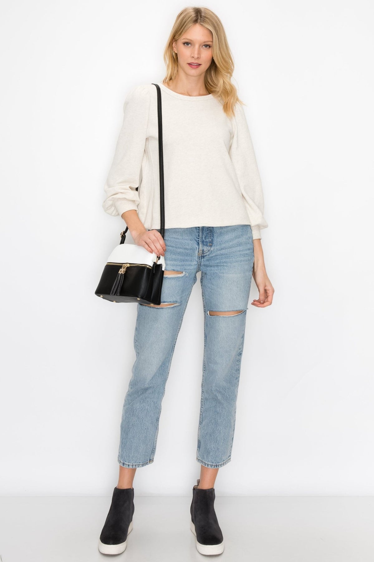LP050 Selena Crossbody Bag With Tassel Detail - MiMi Wholesale